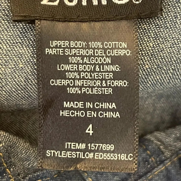 Zunie Kids' Dress size 4 Jean connected Top with Mesh Skirt & Pink Glitter Belt - Picture 11 of 12